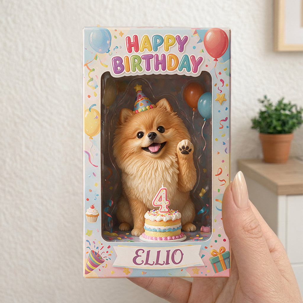 Alles Gute zum Geburtstag, mein kleiner Fellfreund - Personalisierte Hund Acrylic Display Box