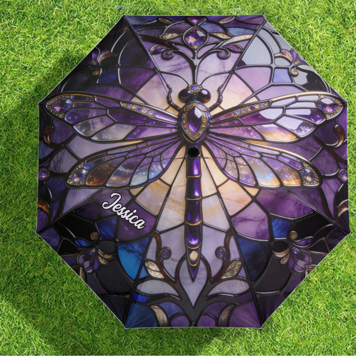 Majestätische Libelle – Personalisierter Libellen-Regenschirm