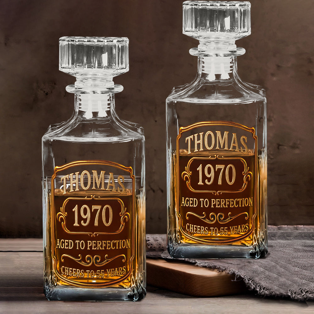 Geburtstagsgeschenk für Whisky- und Bourbon-Liebhaber – Personalisiertes Whisky-Dekanter-Set