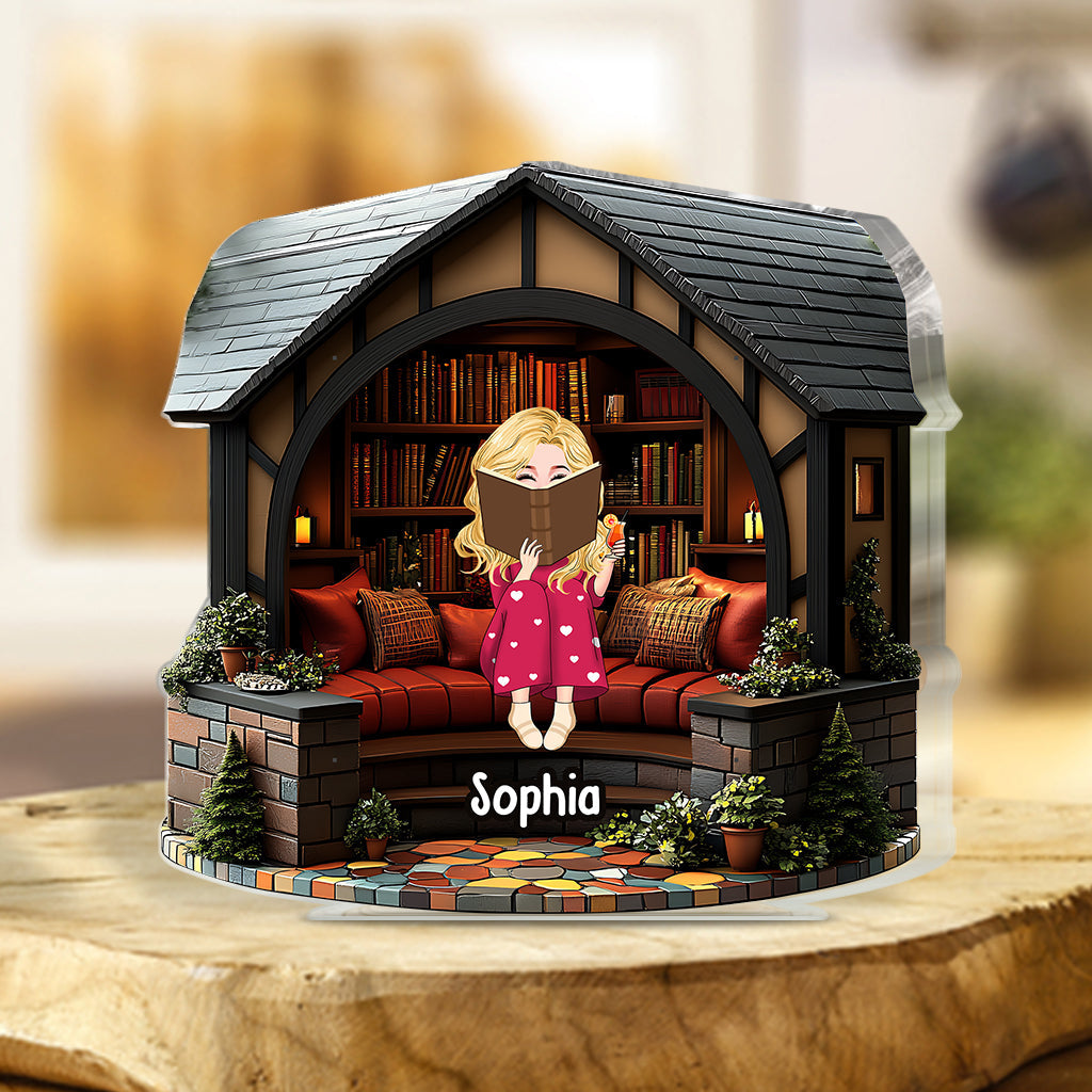 Meine Bibliothek – Personalisierte Acrylplakette in Buchform