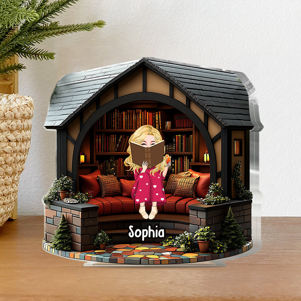 Meine Bibliothek – Personalisierte Acrylplakette in Buchform