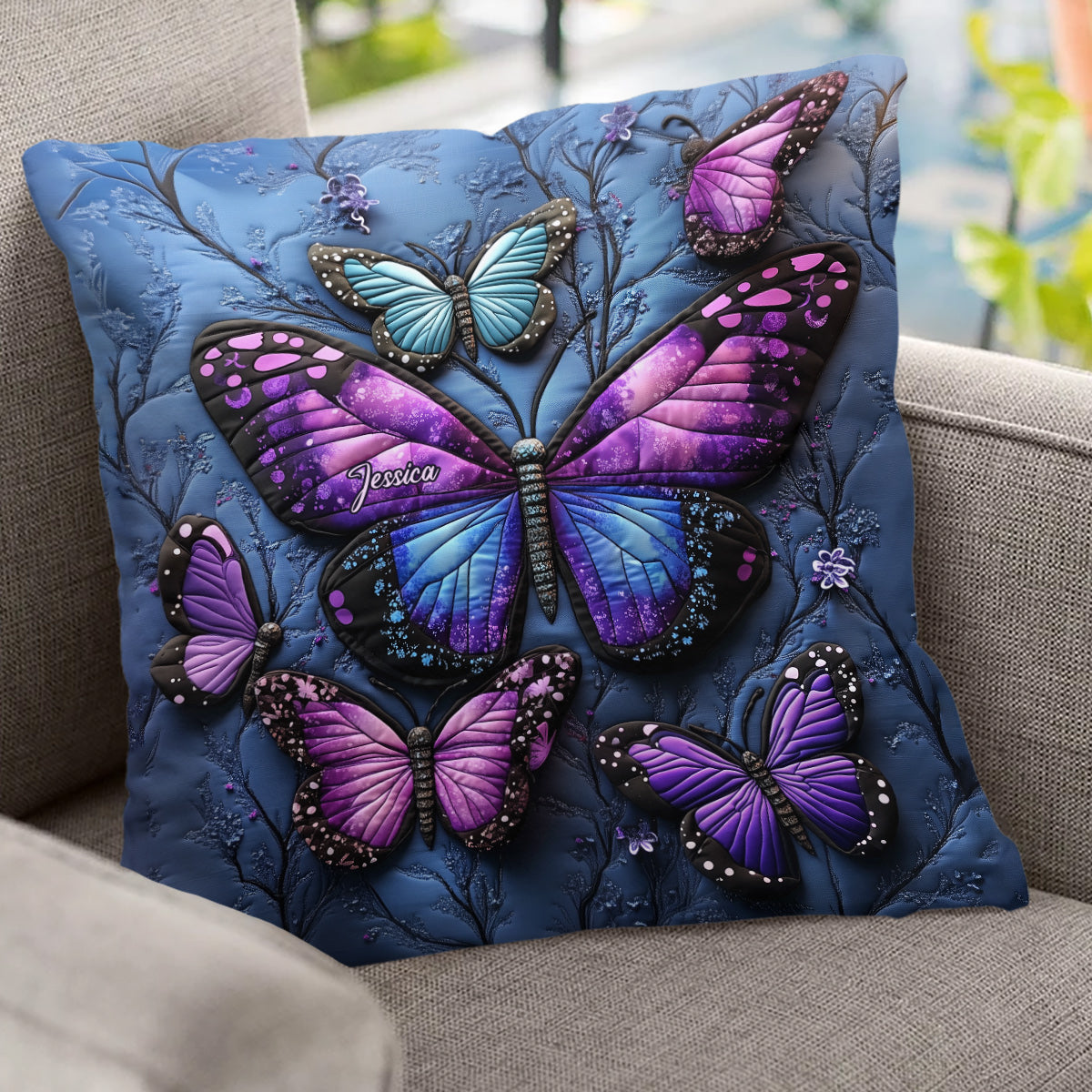 Wunderschöne Schmetterlinge – Personalisiertes Schmetterlings-Dekokissen