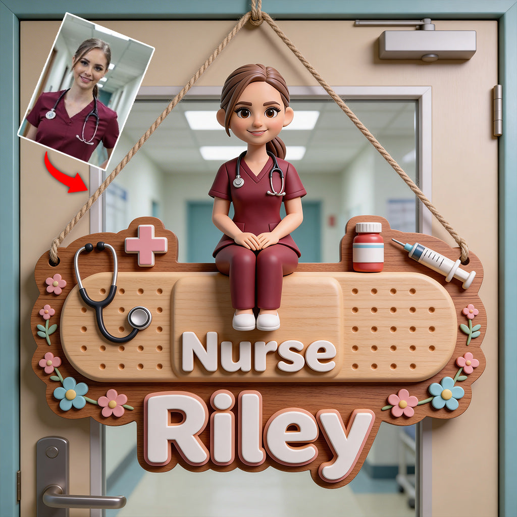 Welcome To My Office - Personalized Nurse Custom Shaped Wood Sign