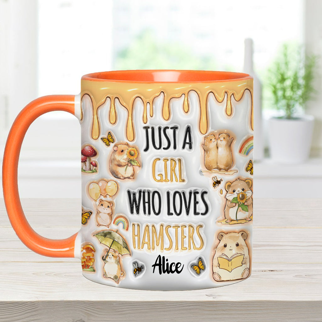 Mug personnalisé « Juste une fille qui adore les hamsters »