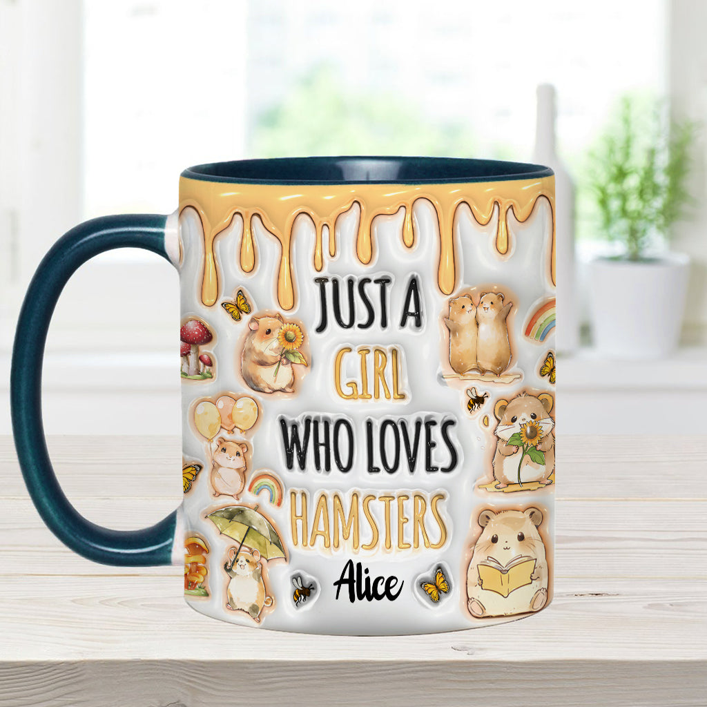 Mug personnalisé « Juste une fille qui adore les hamsters »