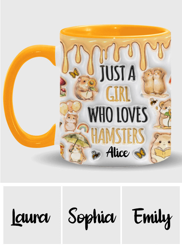Mug personnalisé « Juste une fille qui adore les hamsters »