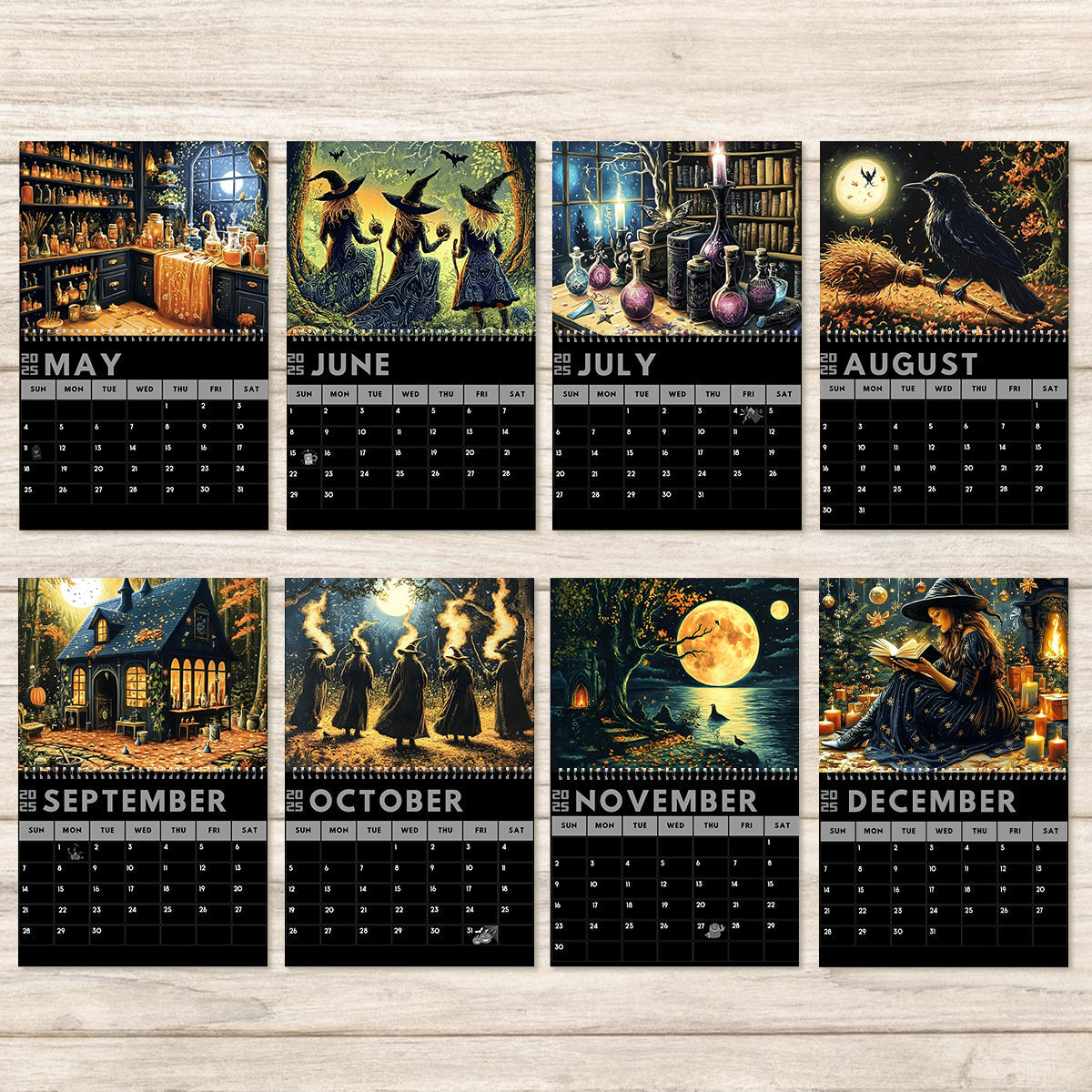 Witches Calendar 2025 - Personalized Witch Wall Calendar & Desk Calendar