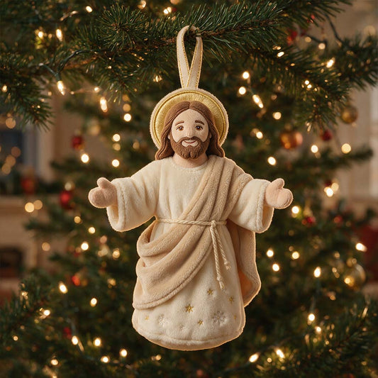 Réveillon de Noël - Ornement en peluche chrétien personnalisé