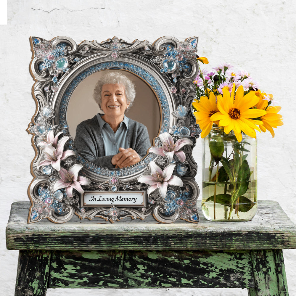 In Loving Memory - Personalized Memorial Cut Shape Photo Frame