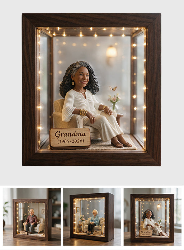 Custom Any Photo - Personalized Memorial Wooden Frame LED Light