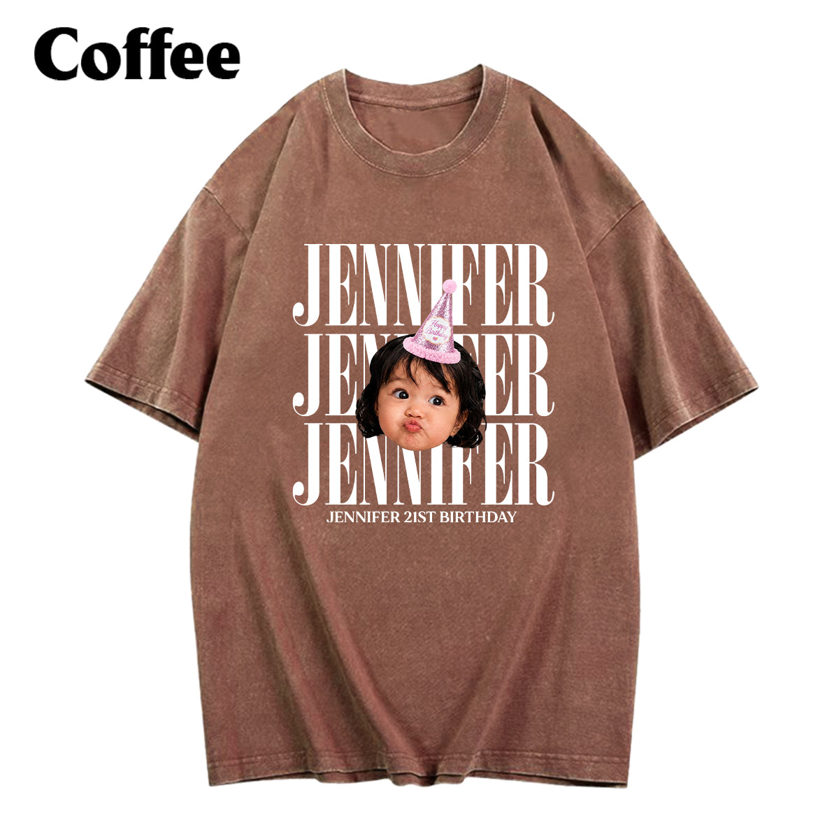 Birthday Gift - Personalized Birthday Washed T-Shirt