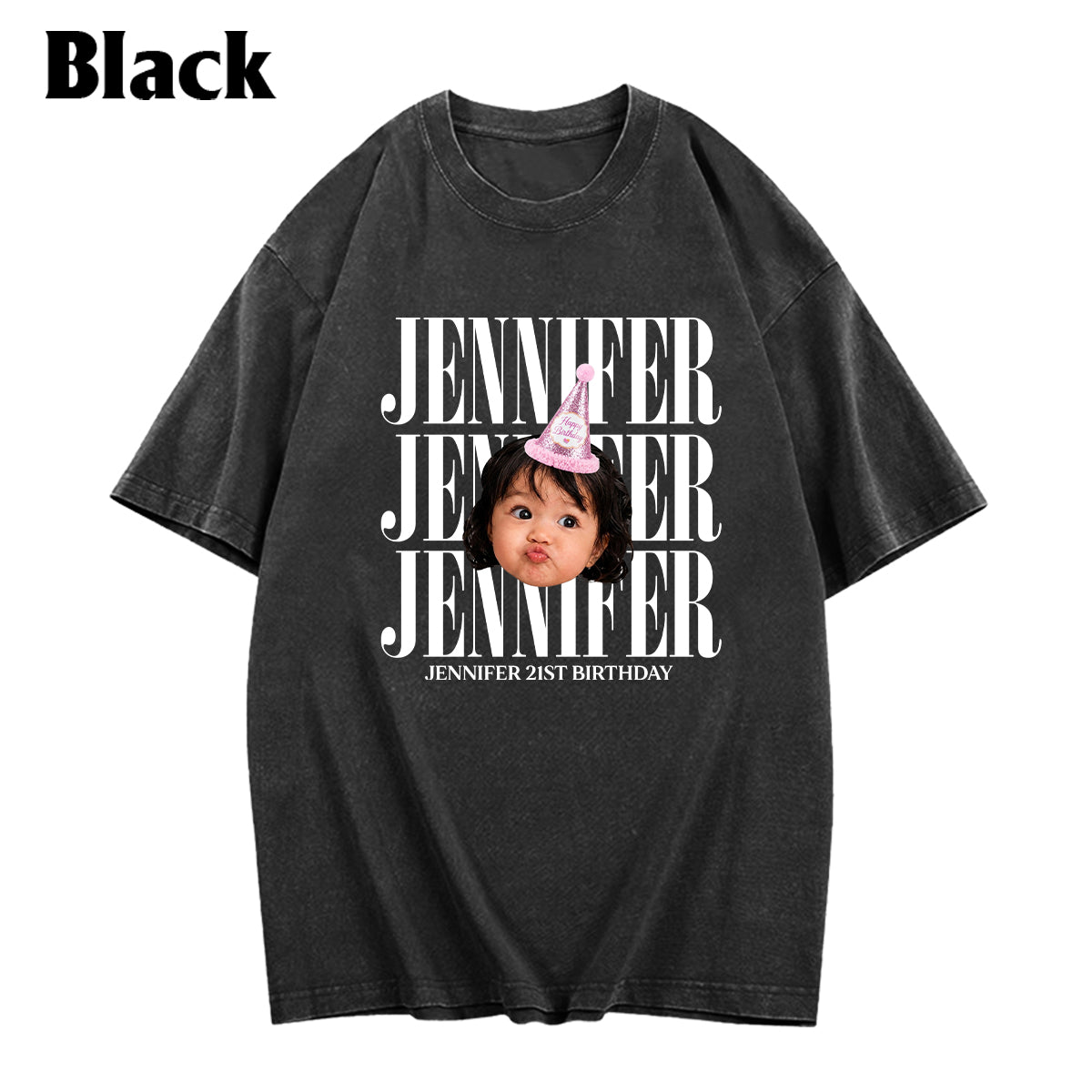 Birthday Gift - Personalized Birthday Washed T-Shirt