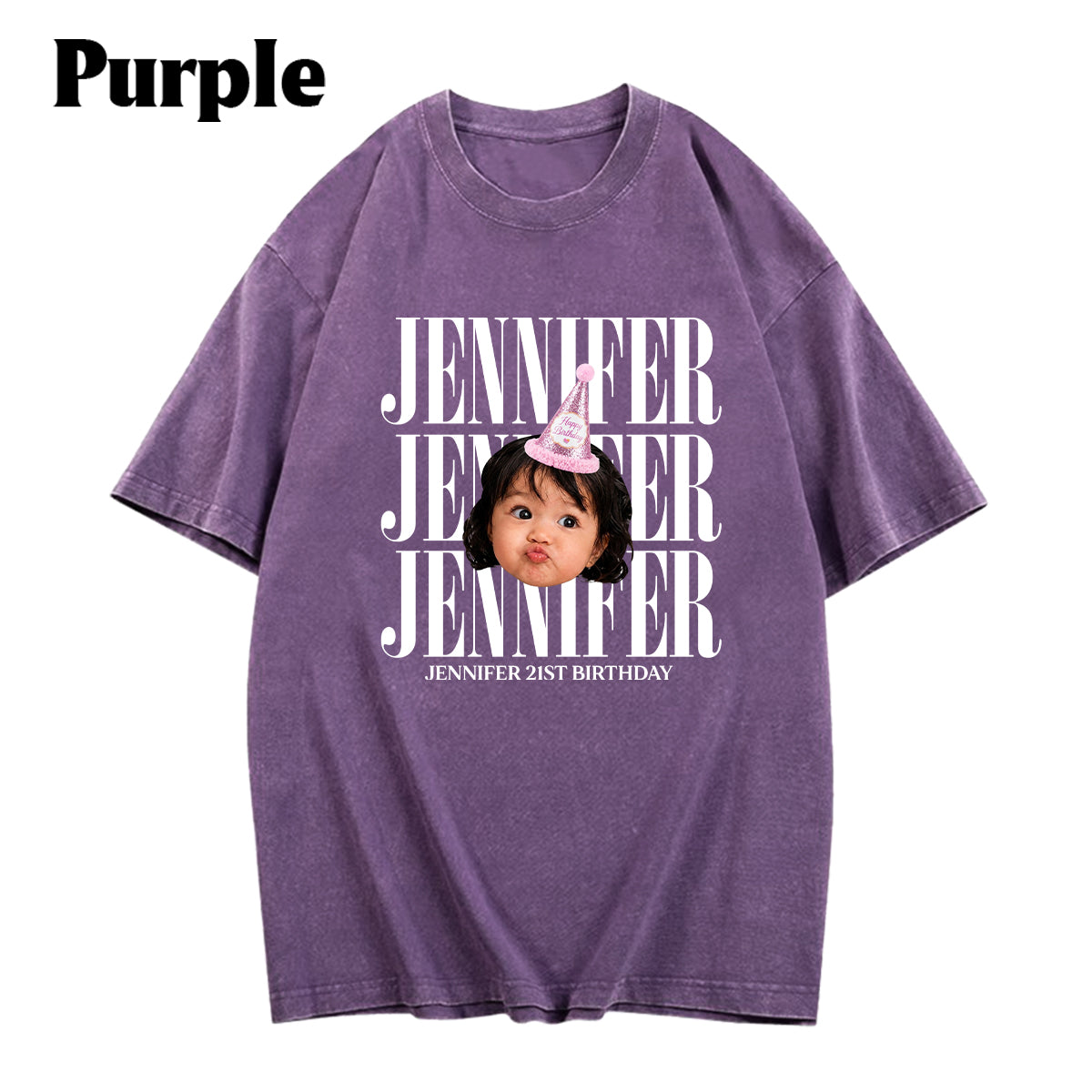 Birthday Gift - Personalized Birthday Washed T-Shirt