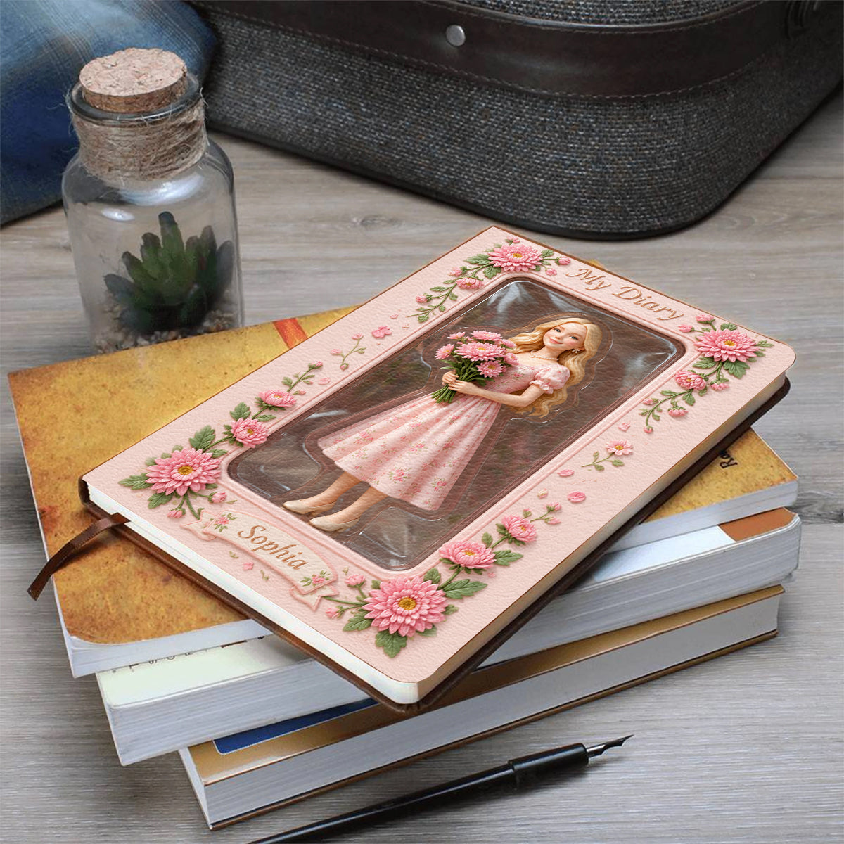 My Personal Flower Notebook - Personalized Self Love Leather Journal