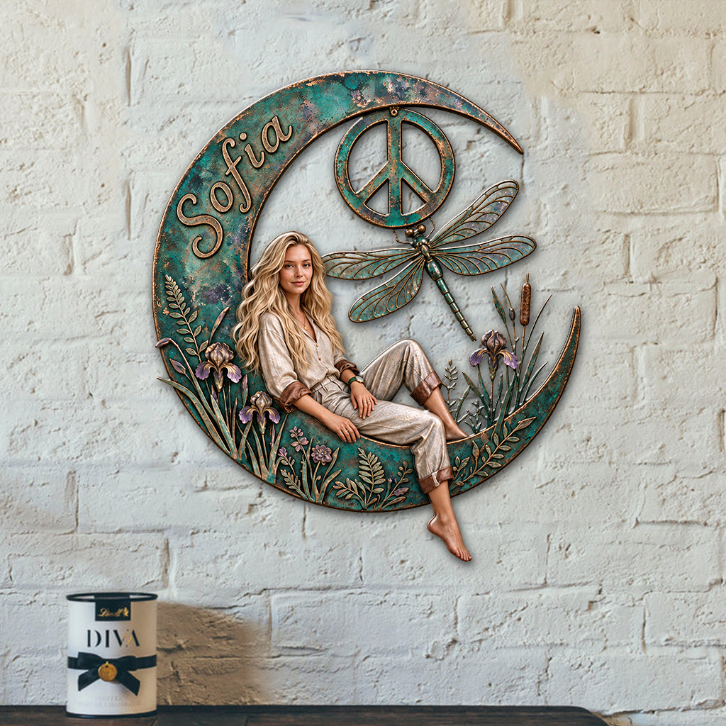 Hippie Souls - Personalisierte Hippie 3D-gedruckte Metalltafel