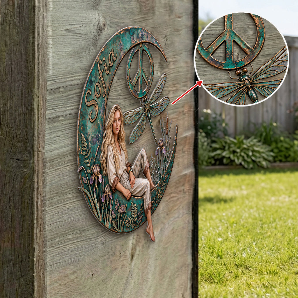 Hippie Souls - Personalisierte Hippie 3D-gedruckte Metalltafel