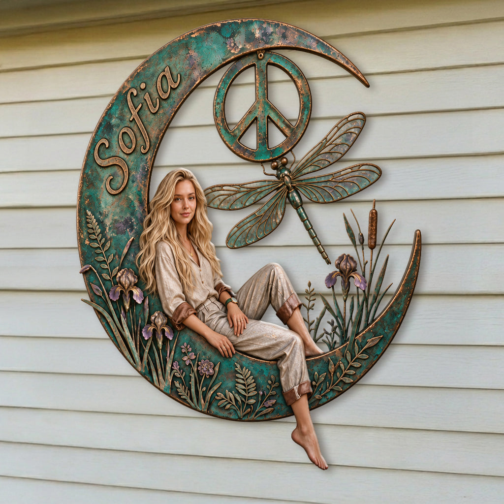Hippie Souls - Personalisierte Hippie 3D-gedruckte Metalltafel