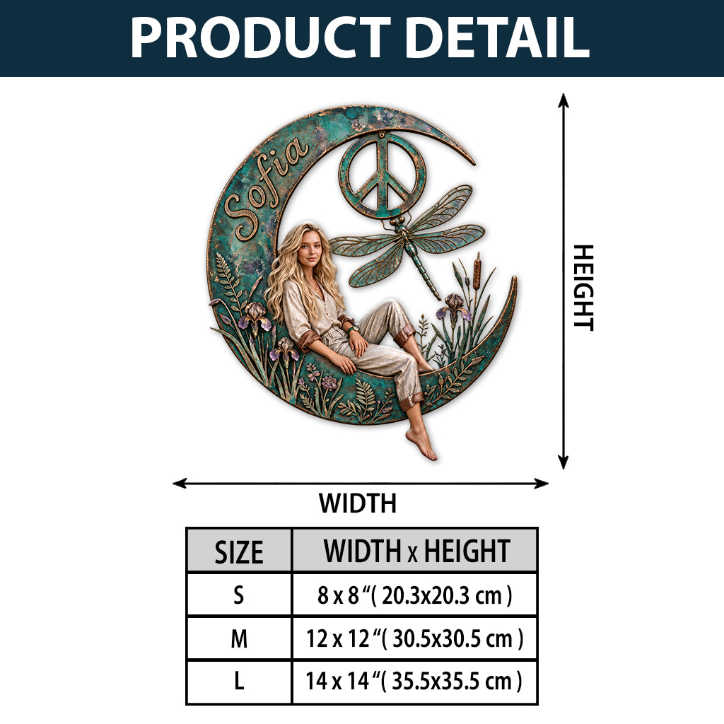 Hippie Souls - Personalisierte Hippie 3D-gedruckte Metalltafel