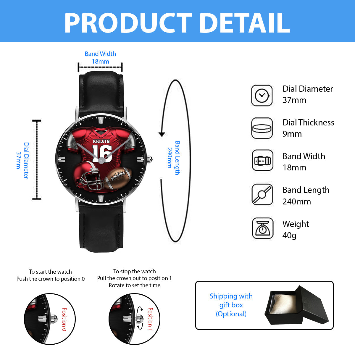 Passionné de football ? Montre-bracelet personnalisée sur le thème du football