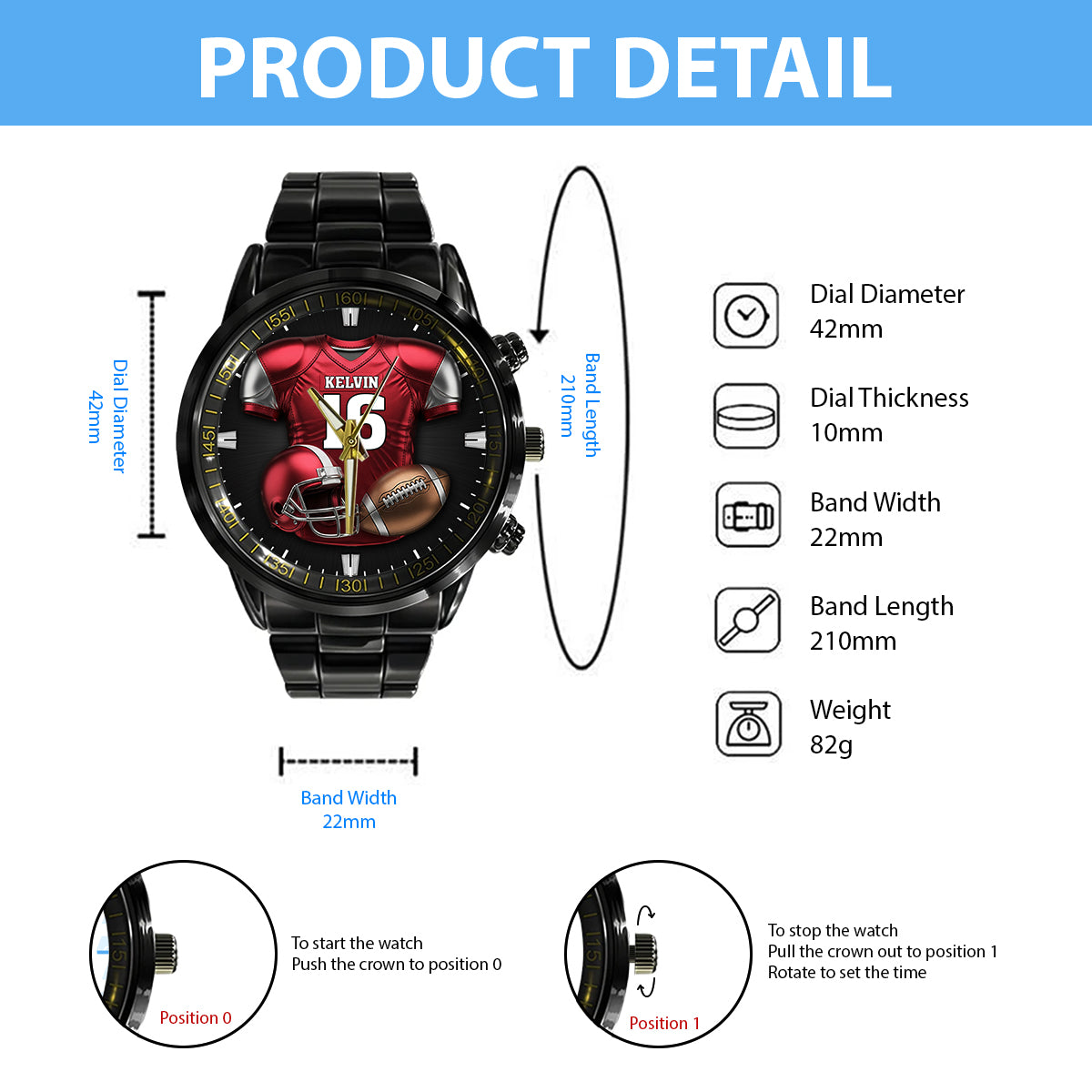 Passionné de football ? Montre-bracelet personnalisée sur le thème du football