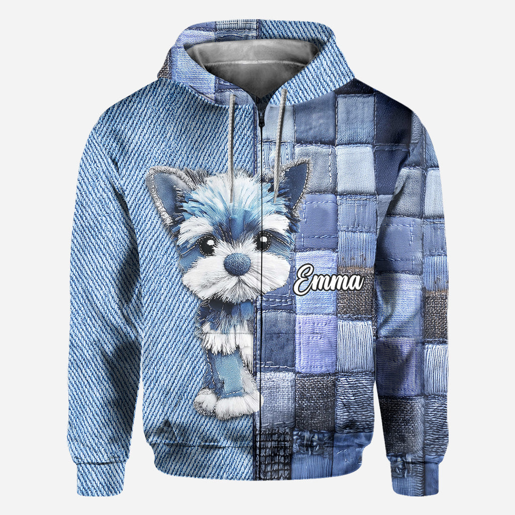 T-shirt personnalisé « J’adore les Yorkshire Terriers » avec motif chien.