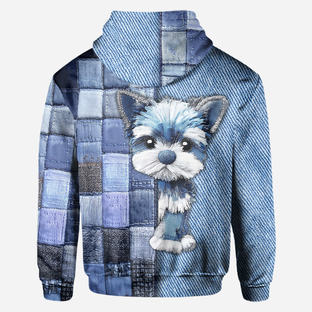 T-shirt personnalisé « J’adore les Yorkshire Terriers » avec motif chien.