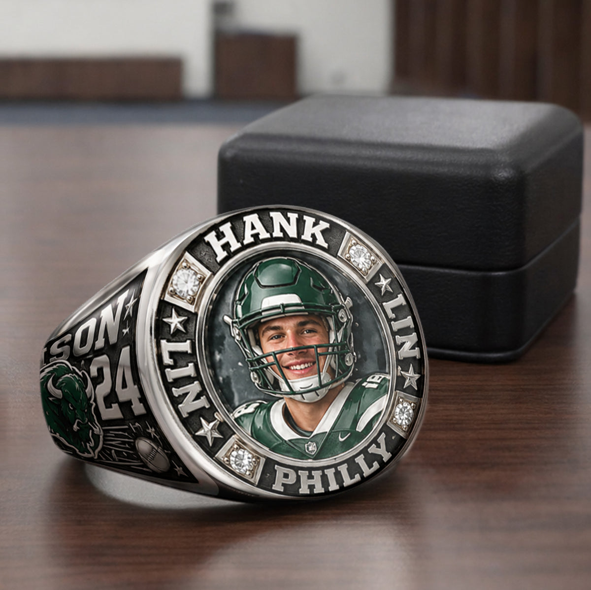 Bague MVP, Bague de Champion - Bague Signe Personnalisée Football