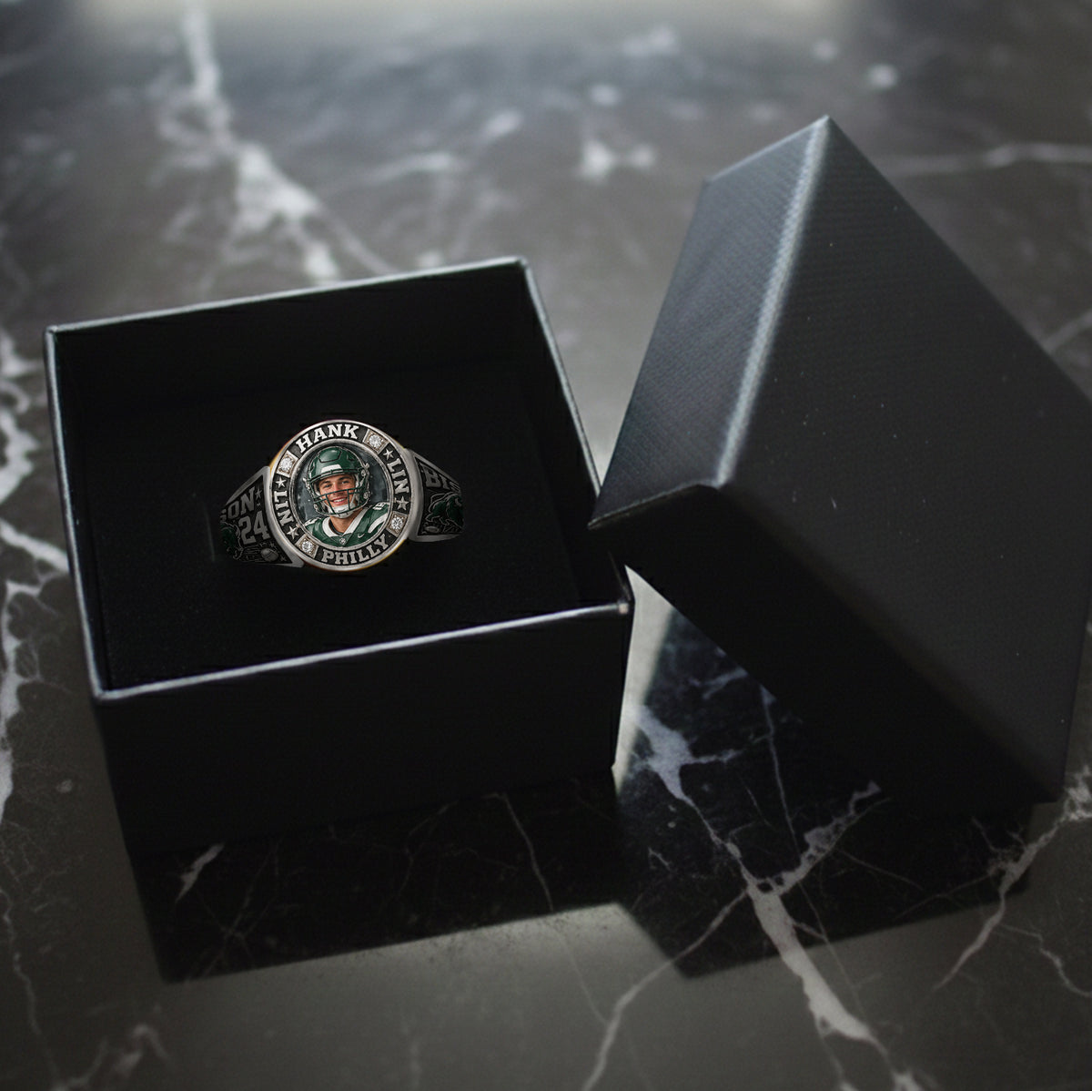 Bague MVP, Bague de Champion - Bague Signe Personnalisée Football