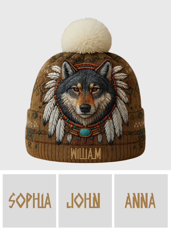 Loup amérindien - Bonnet amérindien personnalisé