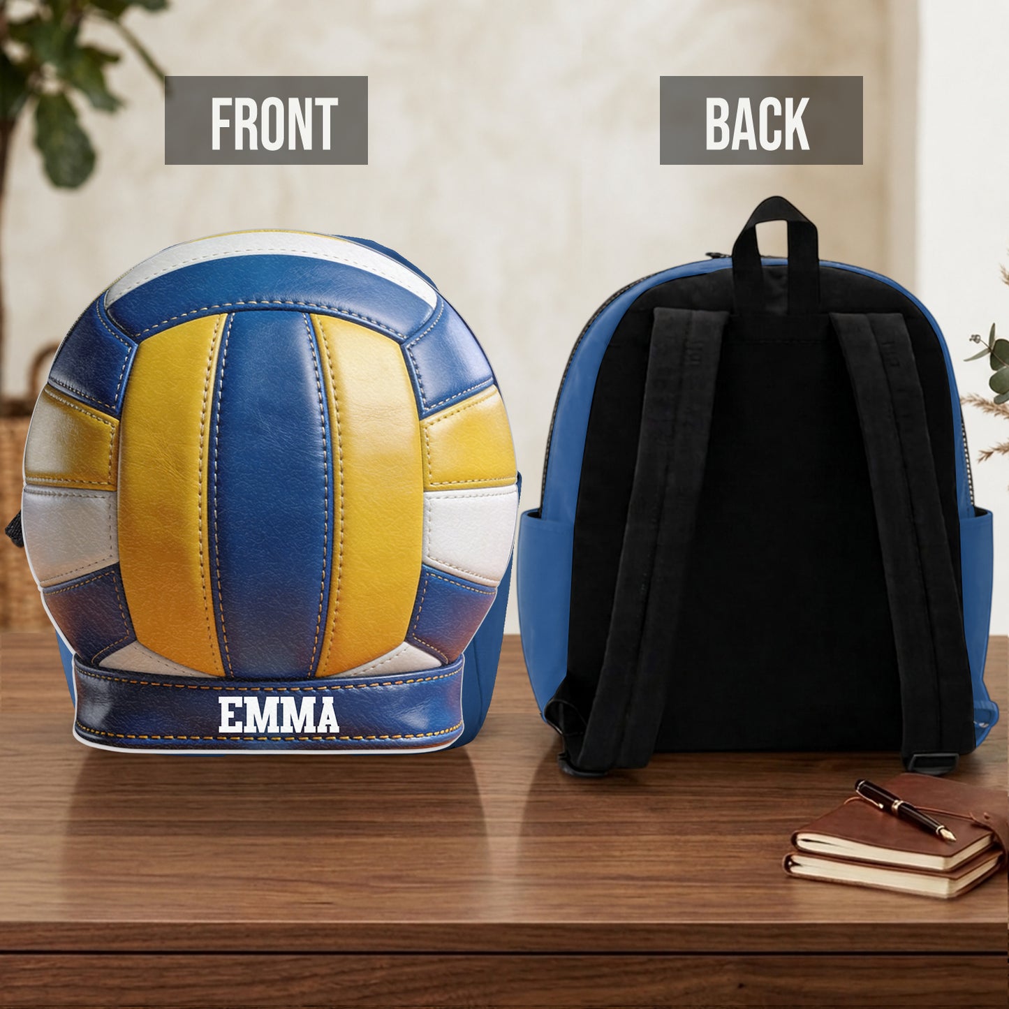 Love Volleyball - Personalisierbarer Volleyball Rucksack mit wechselbarem Lederpatch