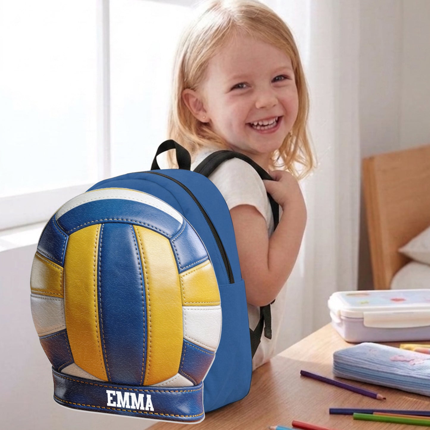 Love Volleyball - Personalisierbarer Volleyball Rucksack mit wechselbarem Lederpatch