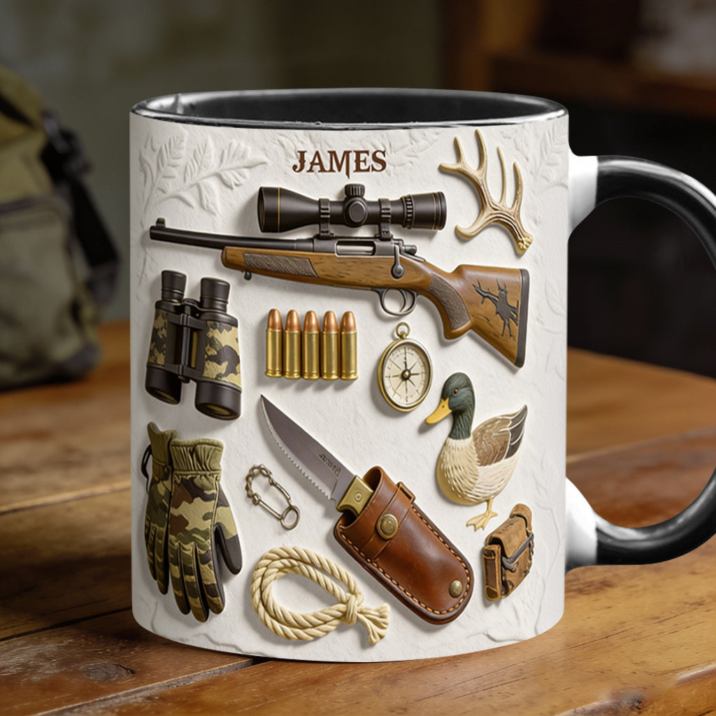 J'adore la chasse - Mug et sous-verre personnalisés sur le thème de la chasse