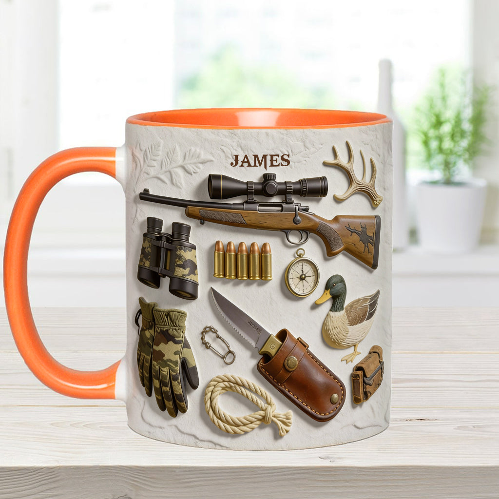 J'adore la chasse - Mug et sous-verre personnalisés sur le thème de la chasse