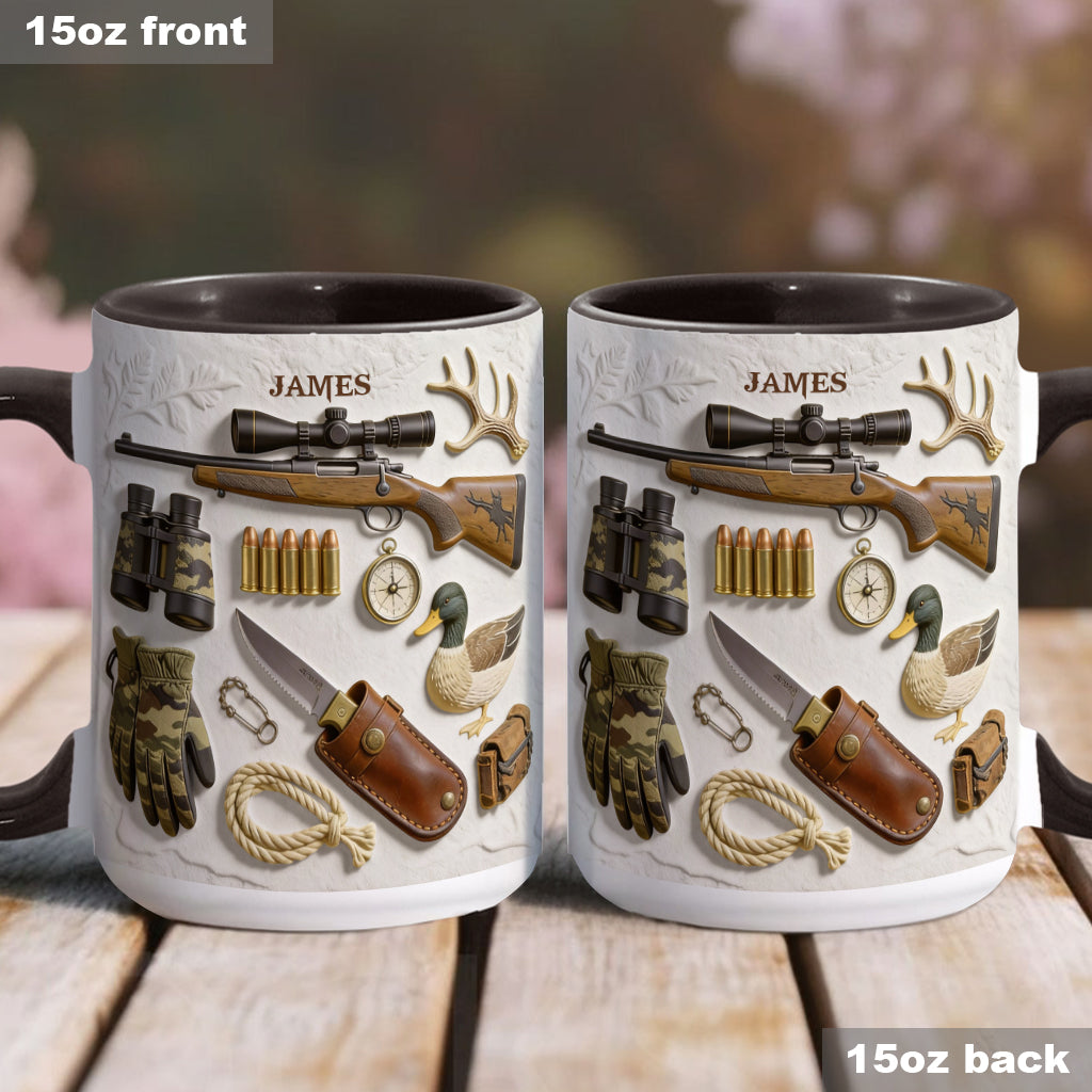 J'adore la chasse - Mug et sous-verre personnalisés sur le thème de la chasse