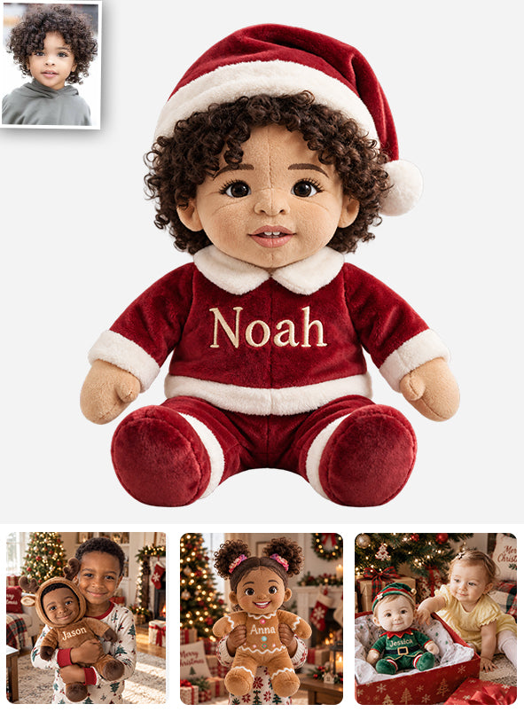 Costume de Noël Joyeux - Coussin en Fourrure Synthétique Personnalisé pour Enfant