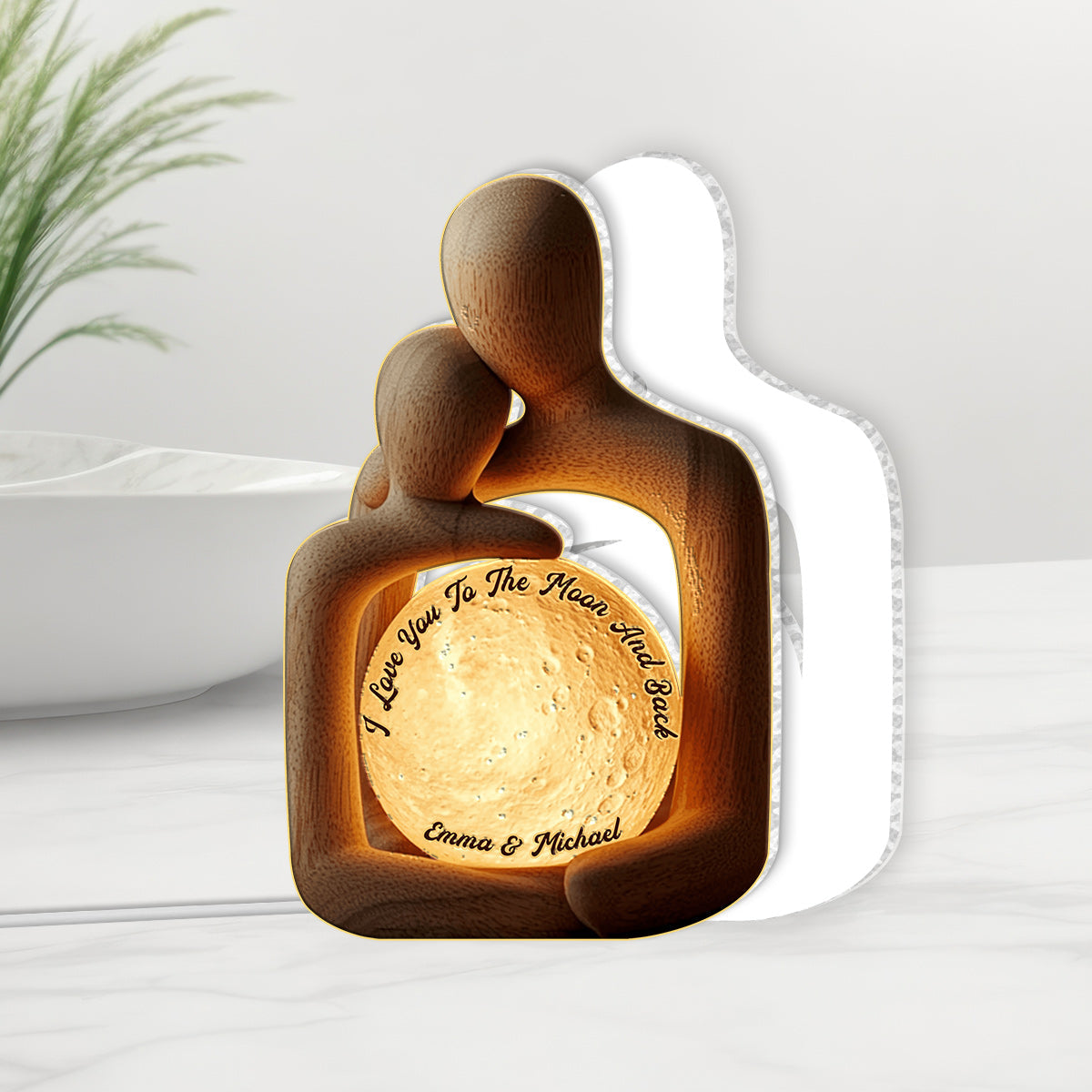 I Love You To The Moon And Back - Personalized Couple Acrylic LED Night Light