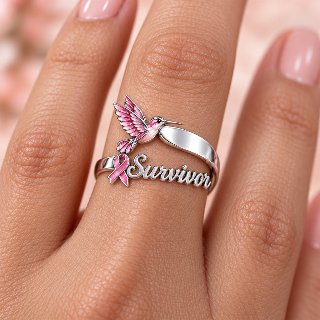 Breast Cancer Awareness - Personalized Breast Cancer Awareness Adjustable Shaped Ring