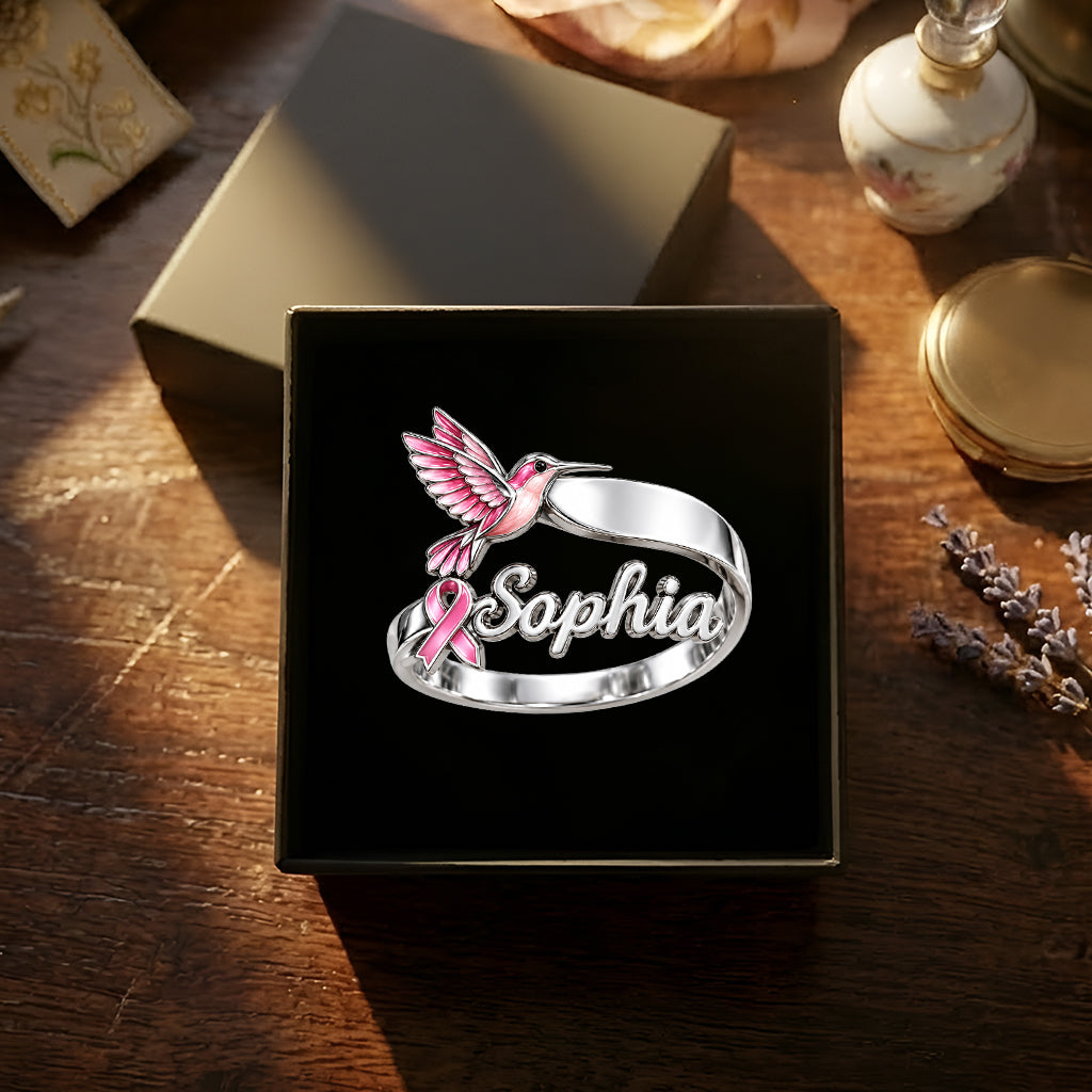 Breast Cancer Awareness - Personalized Breast Cancer Awareness Adjustable Shaped Ring