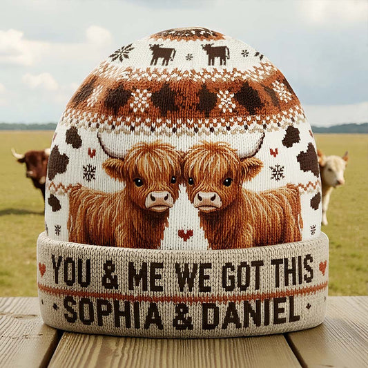 Toi et moi, on gère ! - Bonnet personnalisé vache des Highlands