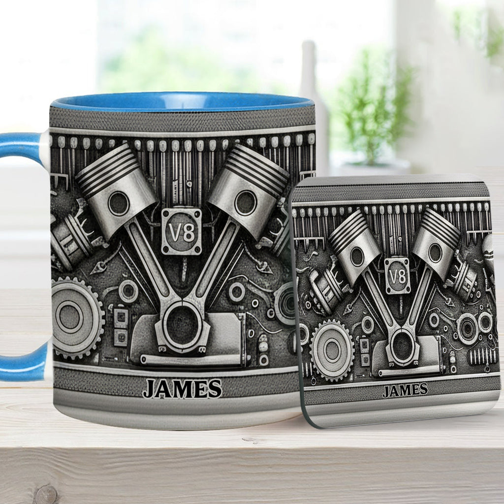 Für Autoliebhaber – Personalisierte Tasse und Untersetzer mit Automotiv