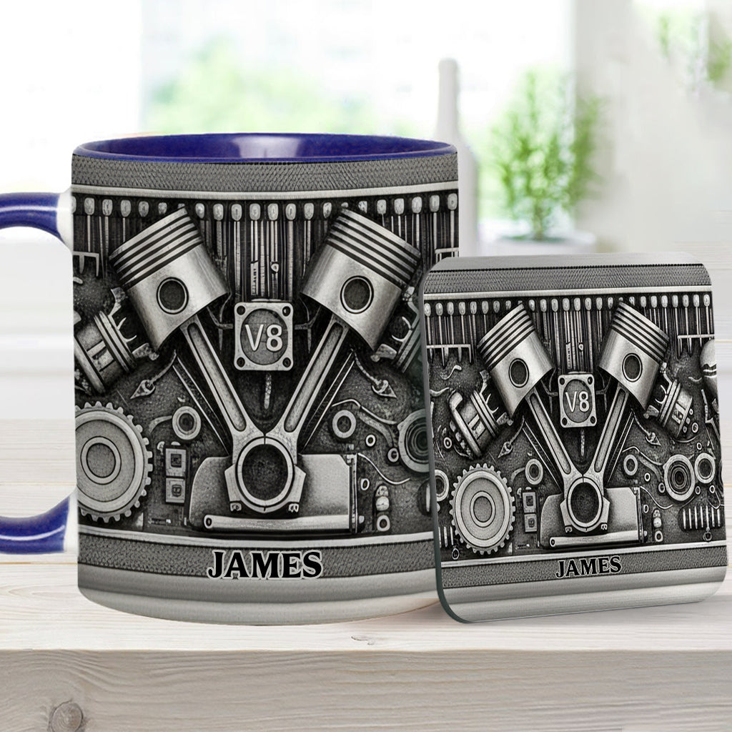 Für Autoliebhaber – Personalisierte Tasse und Untersetzer mit Automotiv