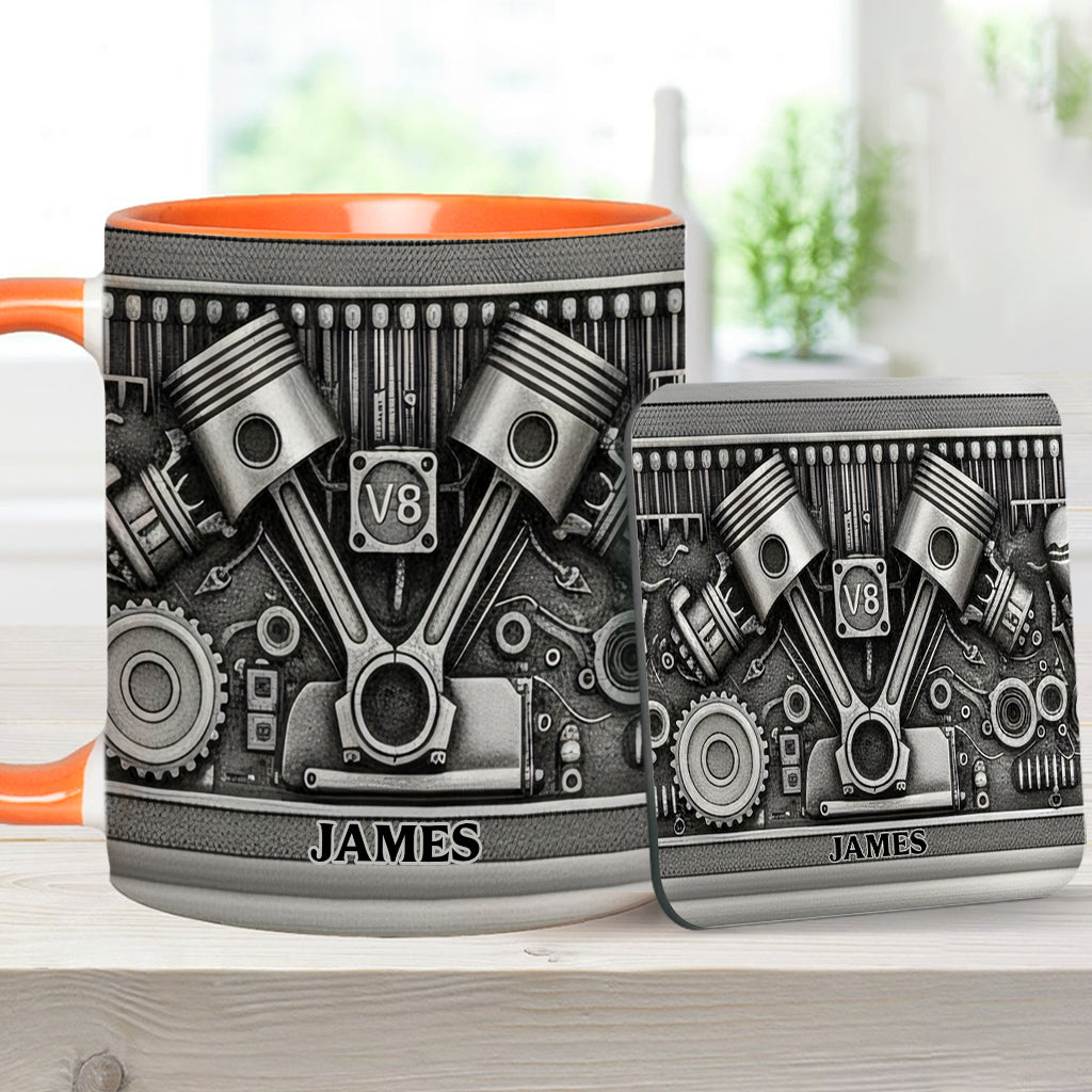 Für Autoliebhaber – Personalisierte Tasse und Untersetzer mit Automotiv