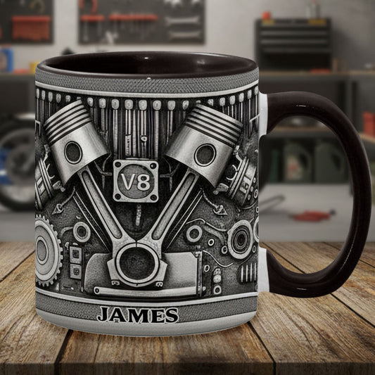 Amateurs de mécanique - Mug et sous-verre personnalisés pour passionnés d'automobile