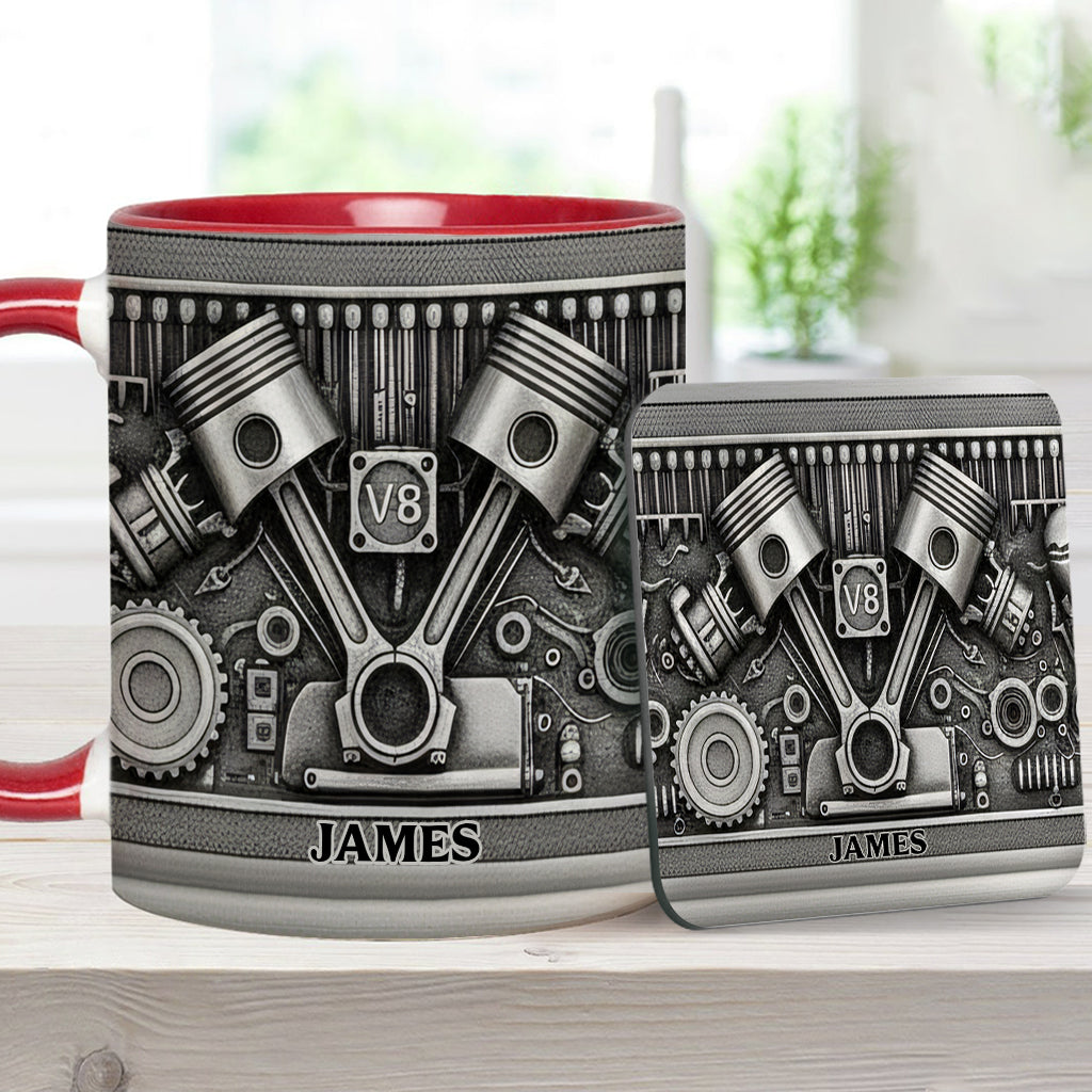 Für Autoliebhaber – Personalisierte Tasse und Untersetzer mit Automotiv
