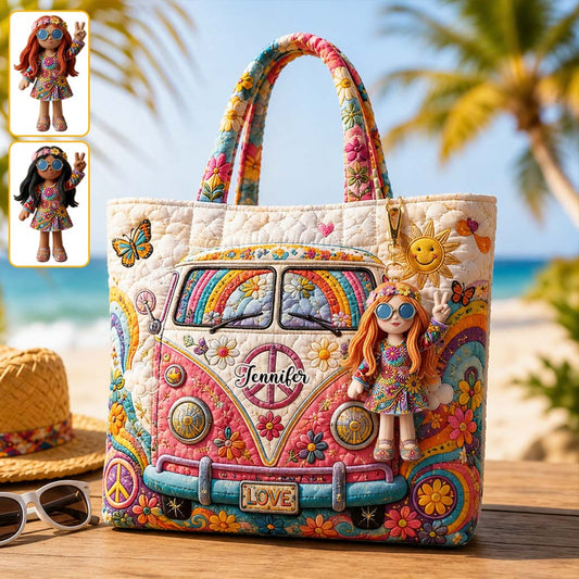 Hippie Soul Set Tasche Mit Charm - Personalisierte Hippie Stepp-Tasche Mit Plüsch-Charm