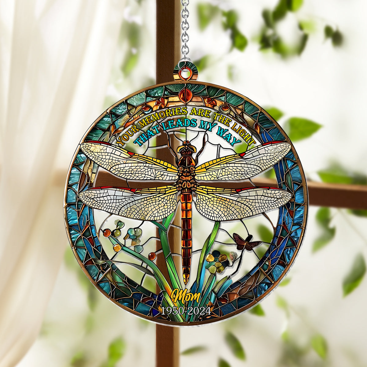 Your Memories Are The Light That Leads My Way - Personalized Memorial Window Hanging Suncatcher Ornament