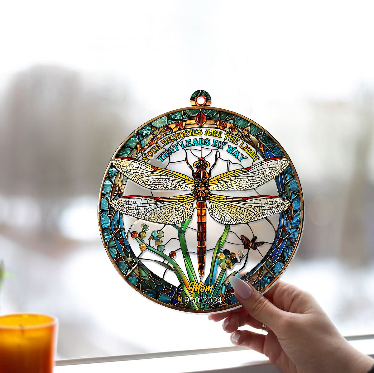 Your Memories Are The Light That Leads My Way - Personalized Memorial Window Hanging Suncatcher Ornament