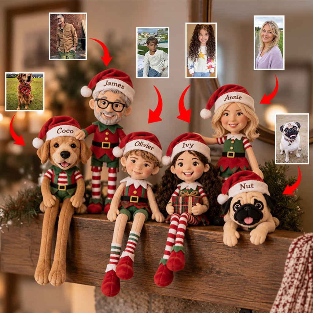 Christmas Elf - Personalized Family Posable Plush Doll