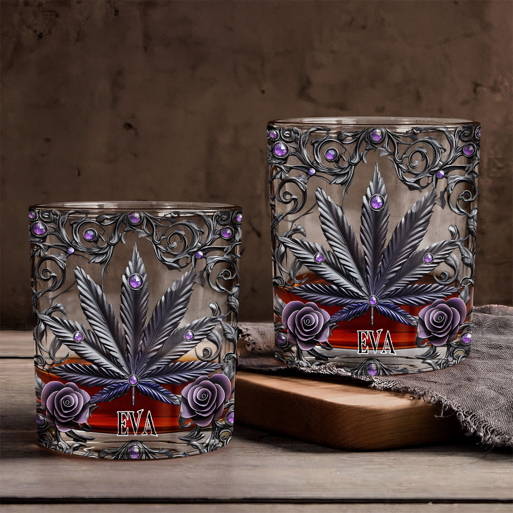Magnifiques verres à whisky personnalisés au cannabis