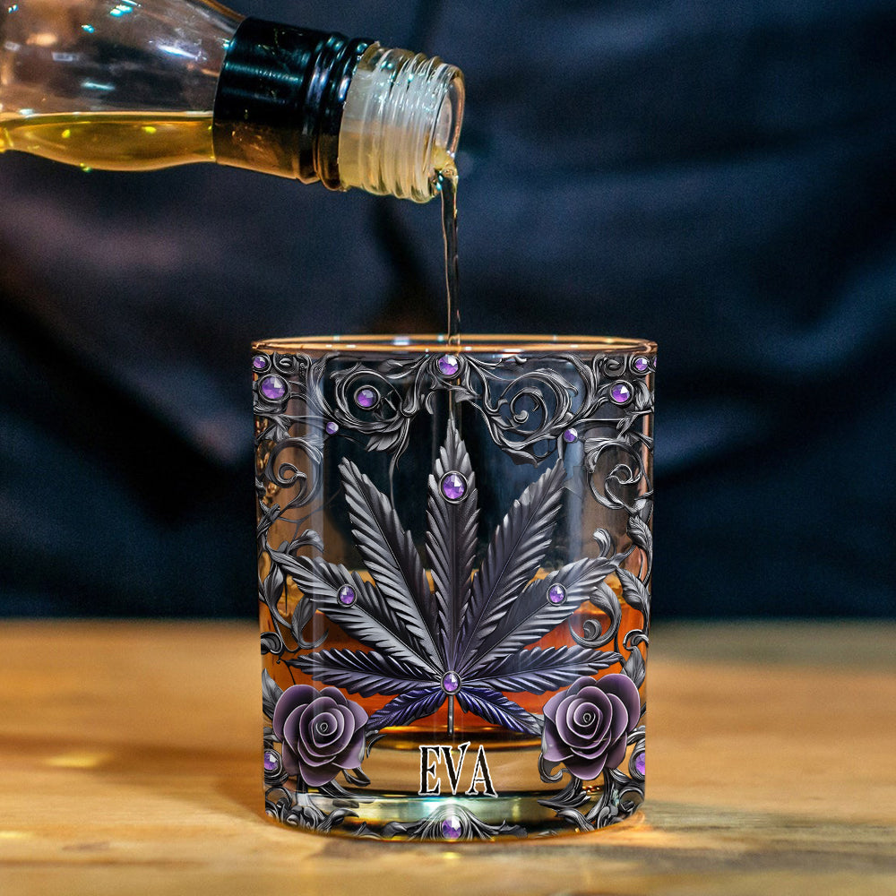 Magnifiques verres à whisky personnalisés au cannabis